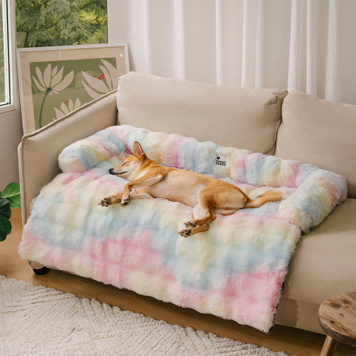 Fluffy Calming Hondenbed & Bankbeschermer