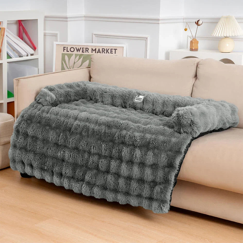 Fluffy Calming Hondenbed & Bankbeschermer