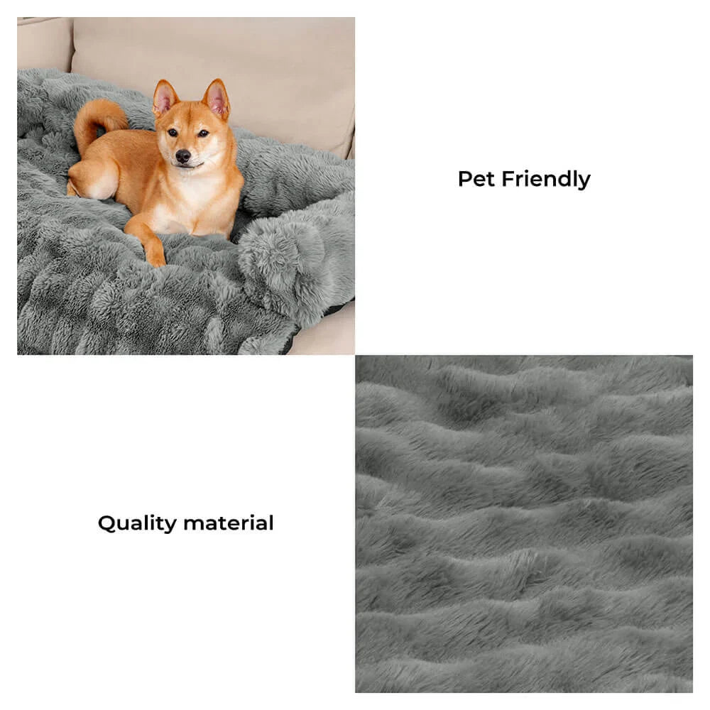 Fluffy Calming Hondenbed & Bankbeschermer