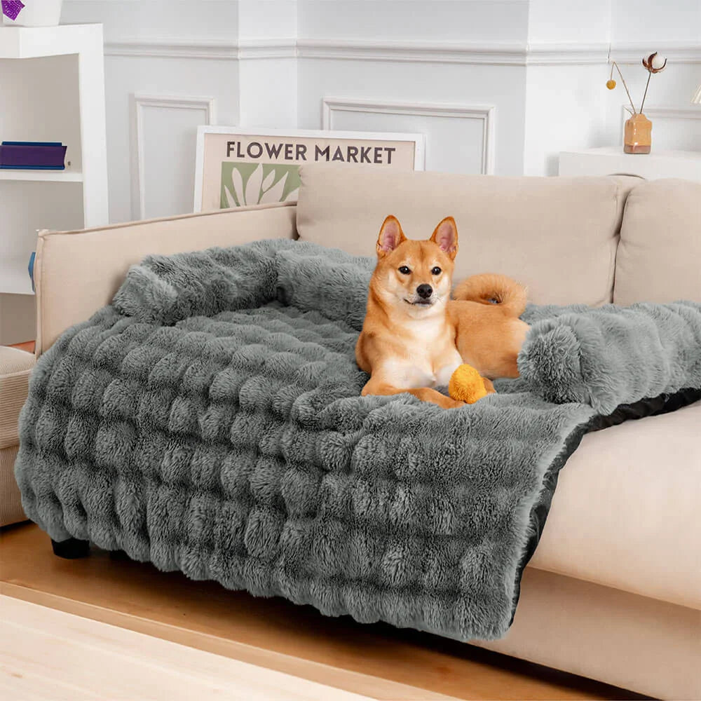 Fluffy Calming Hondenbed & Bankbeschermer