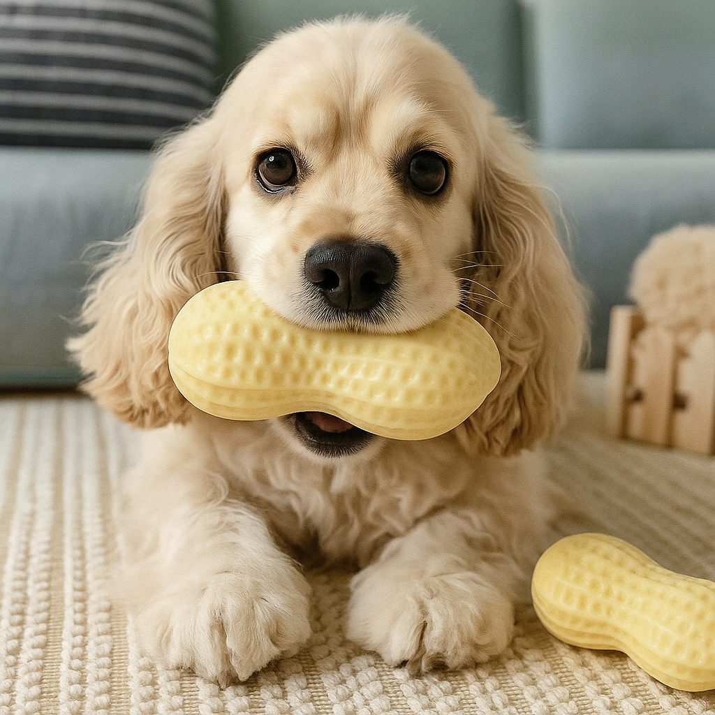 Duurzaam knuffelpeanut kauwspeeltje voor honden