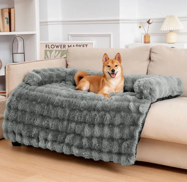 Fluffy Calming Hondenbed & Bankbeschermer