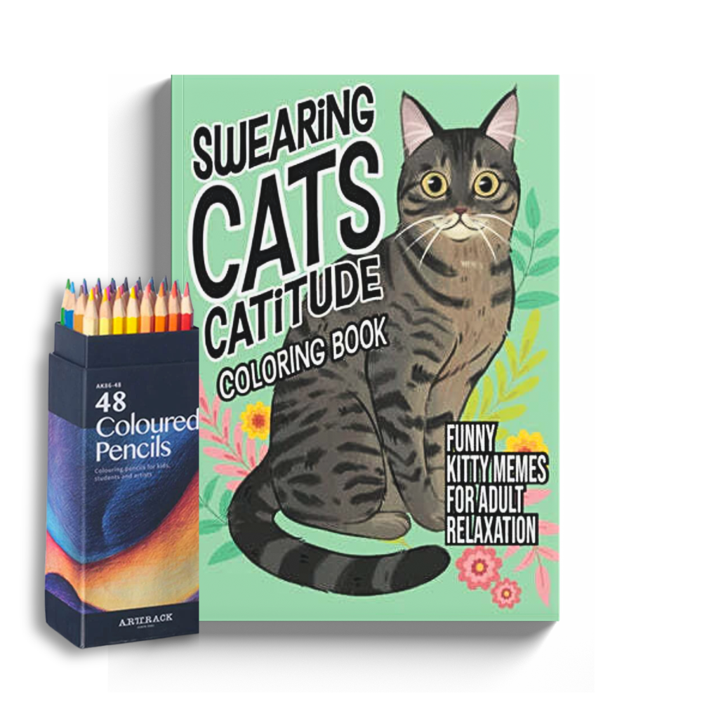 Grappig Kleurboek Voor Kattenliefhebbers Vol Grappige Katten Illustraties & Memes