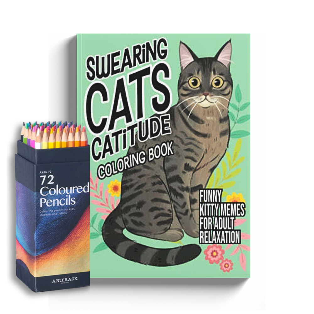 Grappig Kleurboek Voor Kattenliefhebbers Vol Grappige Katten Illustraties & Memes