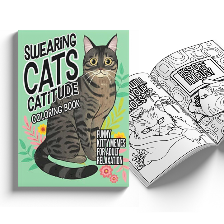 Grappig Kleurboek Voor Kattenliefhebbers Vol Grappige Katten Illustraties & Memes