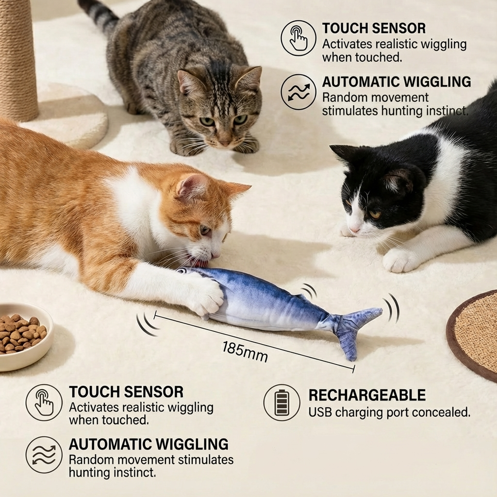 Interactieve Wiggly Vis Speelgoed voor Katten