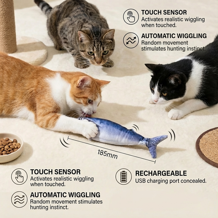 Interactieve Wiggly Vis Speelgoed voor Katten