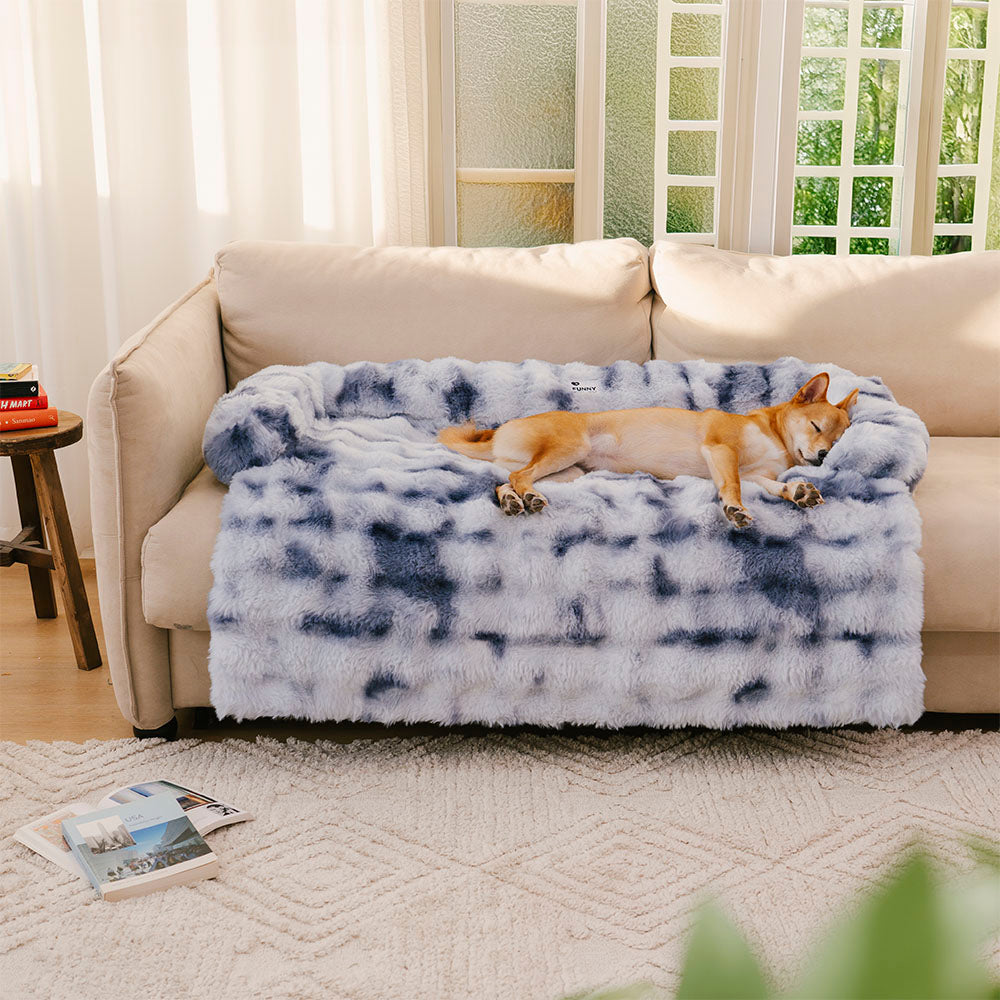 Fluffy Calming Hondenbed & Bankbeschermer