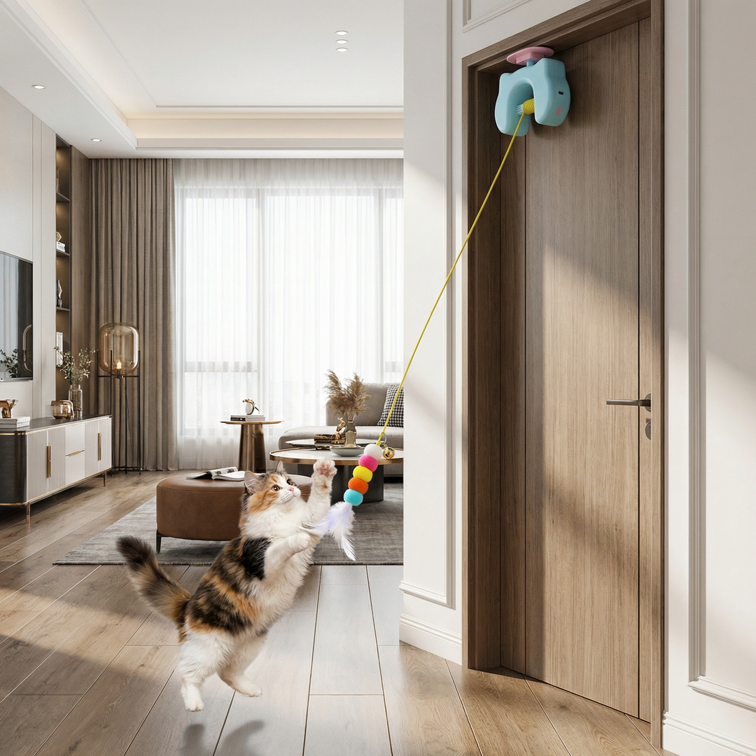 Interactief Kat Veer Speelgoed – Elektrische Deurhangende Auto Swing Kat Teaser