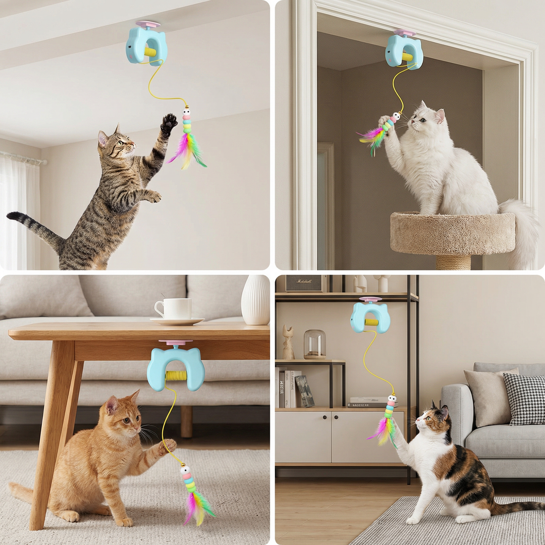 Interactief Kat Veer Speelgoed – Elektrische Deurhangende Auto Swing Kat Teaser