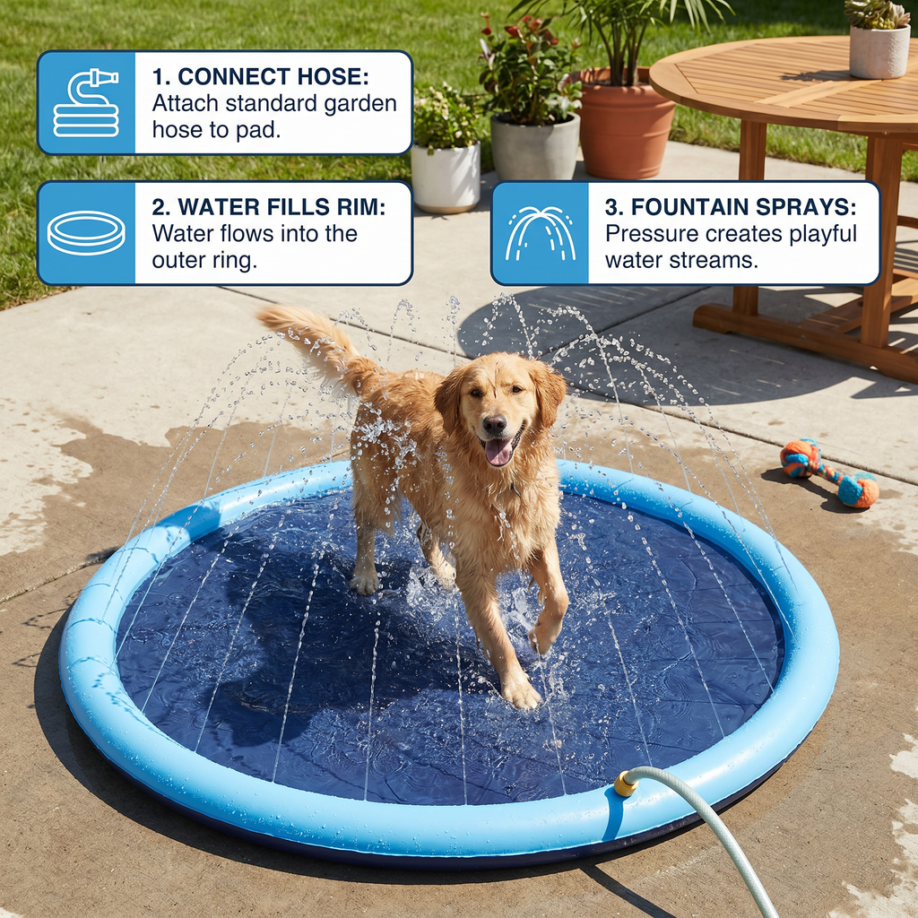 Duurzame Hondenfontein Splash Pad - Zomer Speelgoed