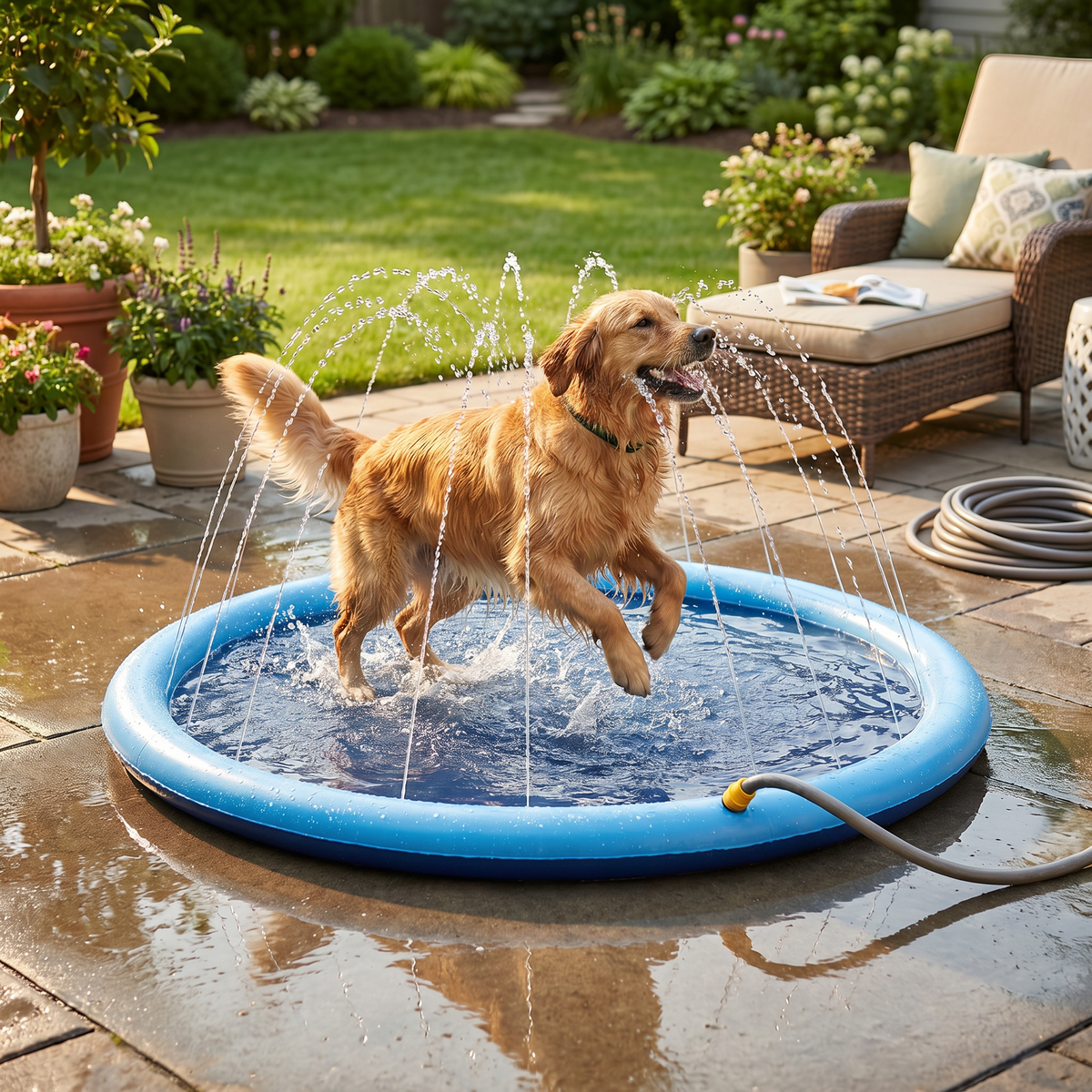 Duurzame Hondenfontein Splash Pad - Zomer Speelgoed