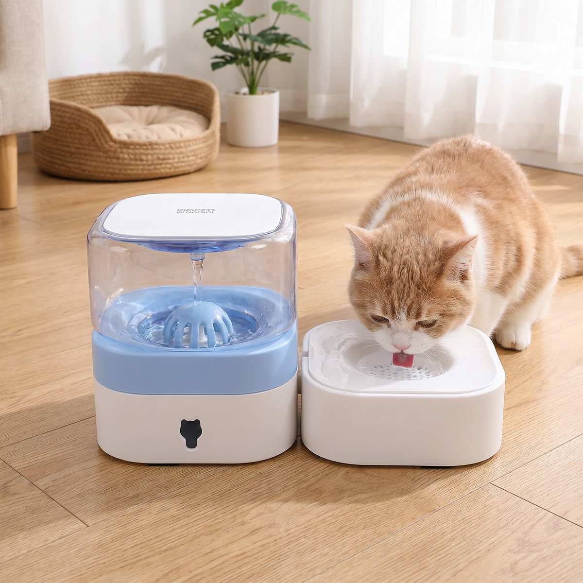 Automatische draagbare waterdispenser voor katten