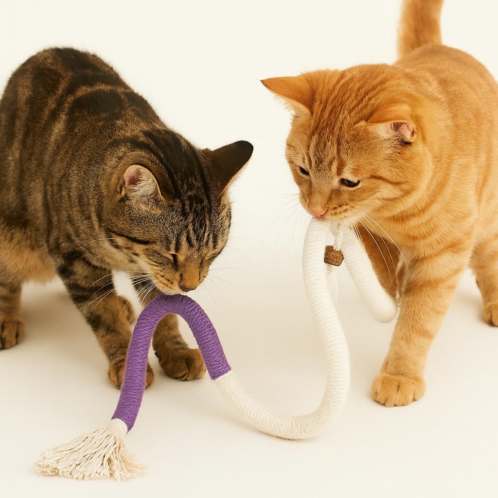 Natuurlijke kattenkauwtouw – robuust, bevordert tandhygiëne en vermindert stress