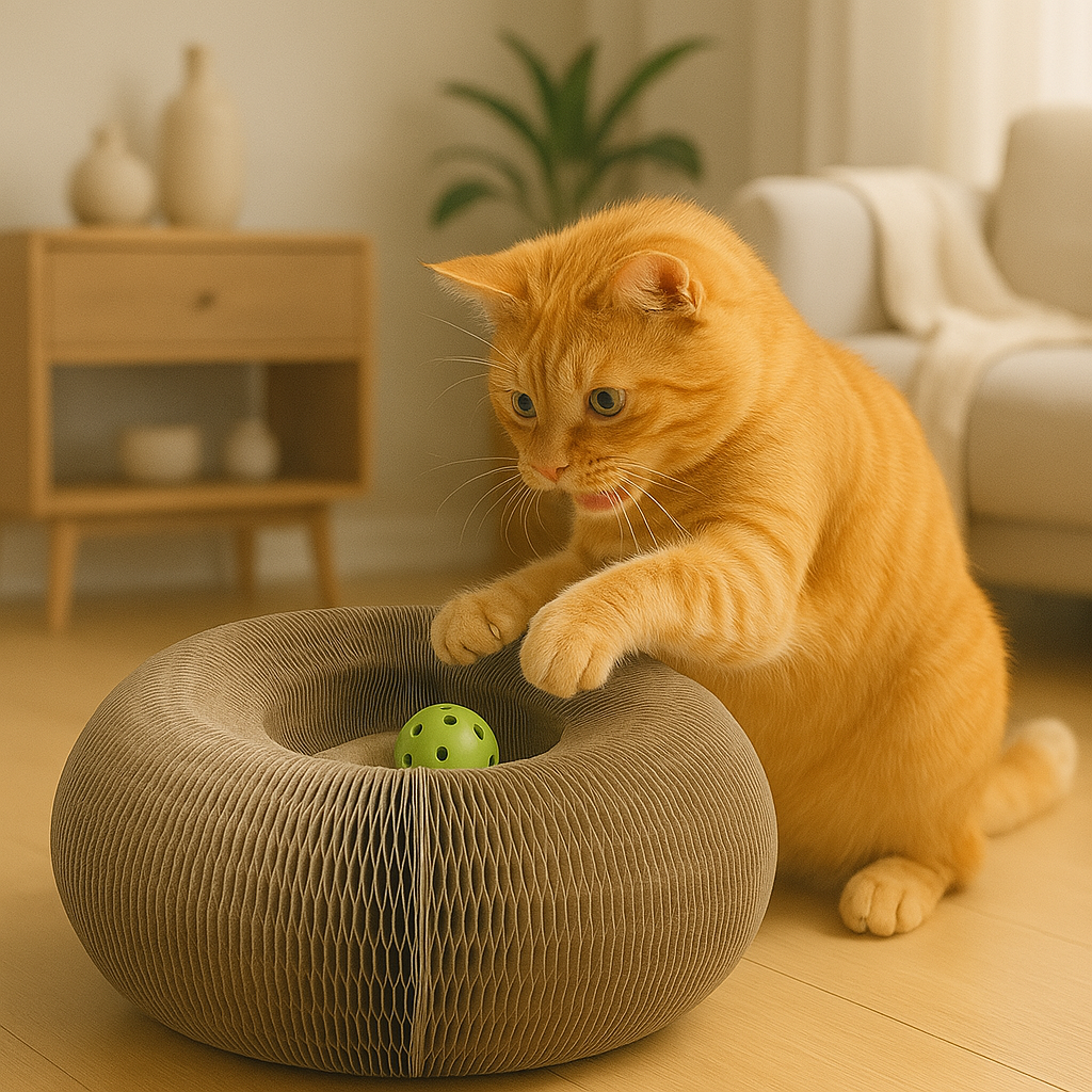Speeltje Kat Flexibel Design Met Bal & Organisch Kraboppervlak