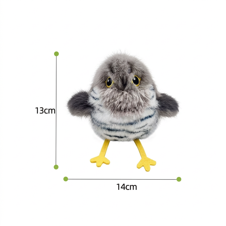 Vlechtend en tjilpend vogel speeltje voor katten