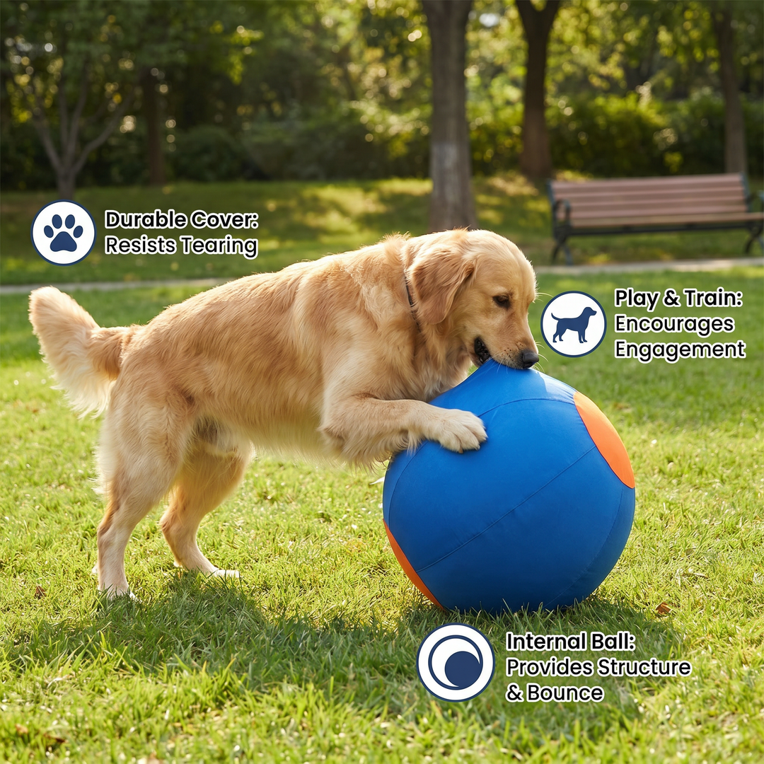 Duurzame trainingsbal met hoes voor honden