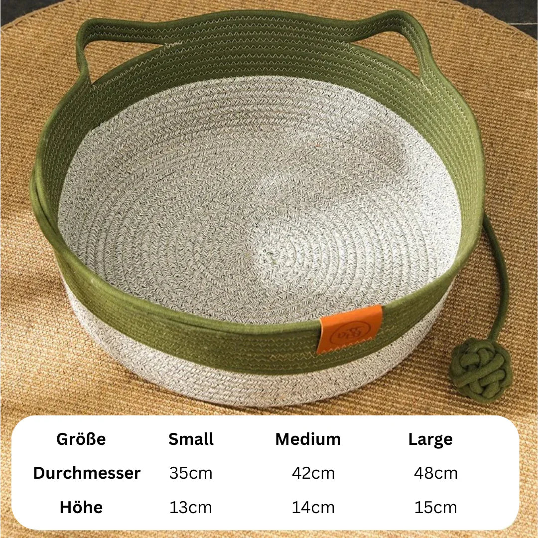 Handgeweven Katoenen Touw Kattenbed – DroomNest