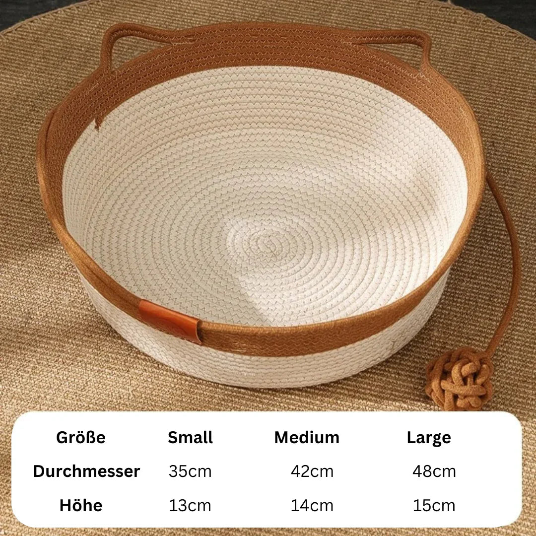 Handgeweven Katoenen Touw Kattenbed – DroomNest
