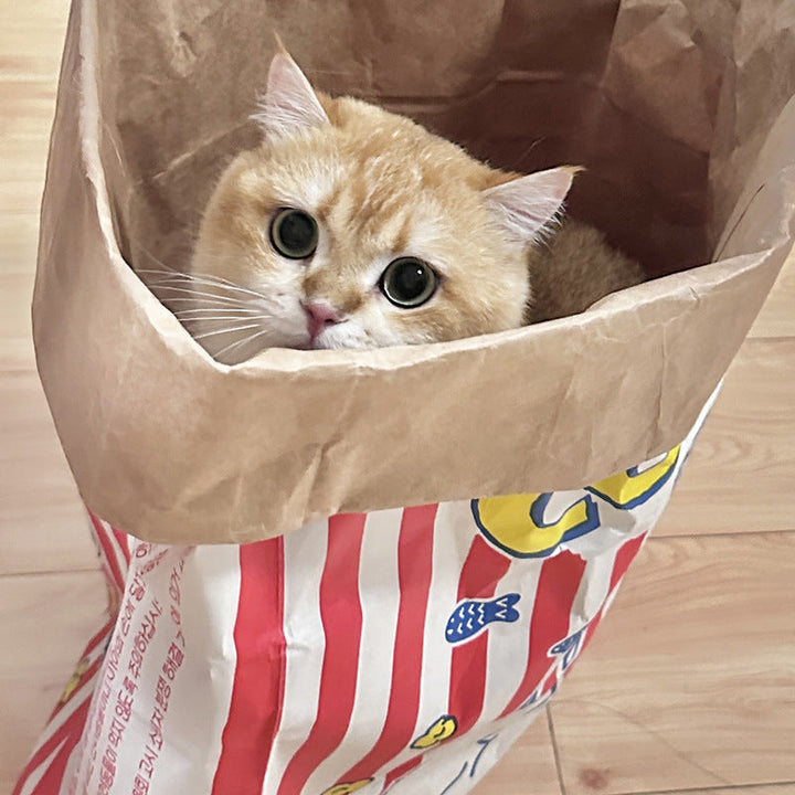 Katten Slaap & Speel Kartonnen Popcorn Zak