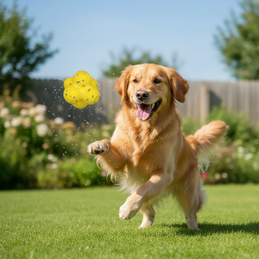 Duurzame stuiterbal voor honden tegen stress