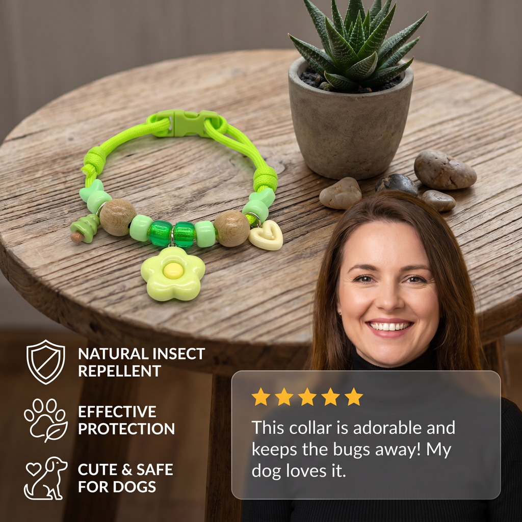 Schattige Halsband met Insectenwerend Middel voor Honden