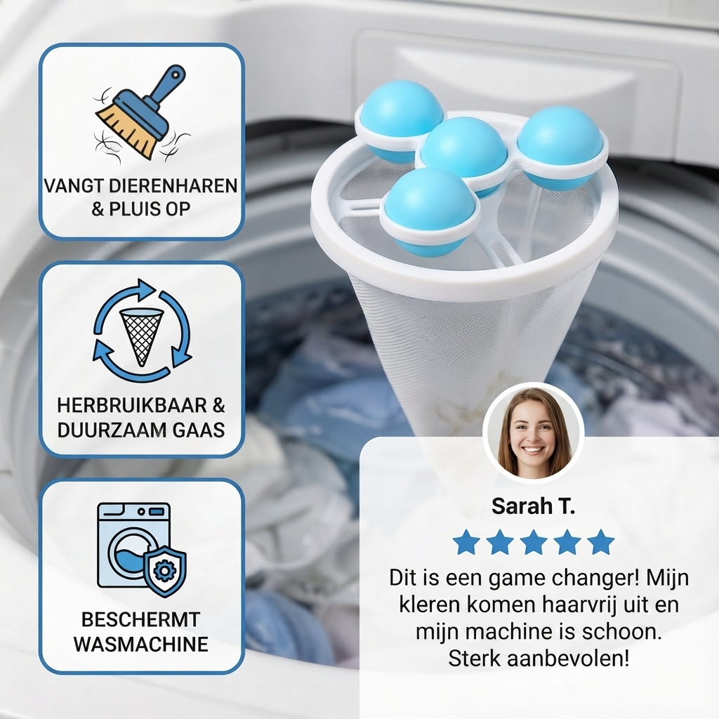 Huisdier Haar Wasfilter voor Wasmachines – Herbruikbare Mesh Vanger