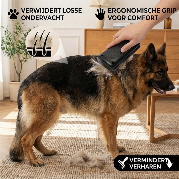 Professionele Ontklitborstel voor Huisdieren – Effectieve Onderlaagverwijderaar met Ergonomische Handgreep