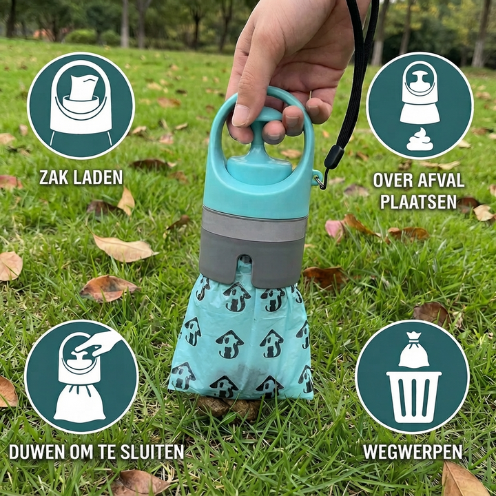 Hondendrollen Schep met Zakjes – Draagbare Schoonmaakset voor Buiten