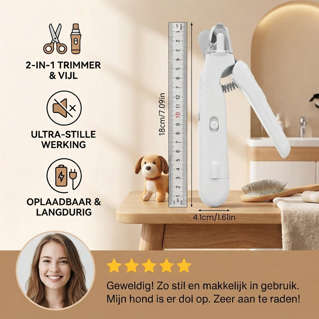 2-in-1 Professionele Honden Nagelknipper & Vijl – Ultra-Stil & Oplaadbaar