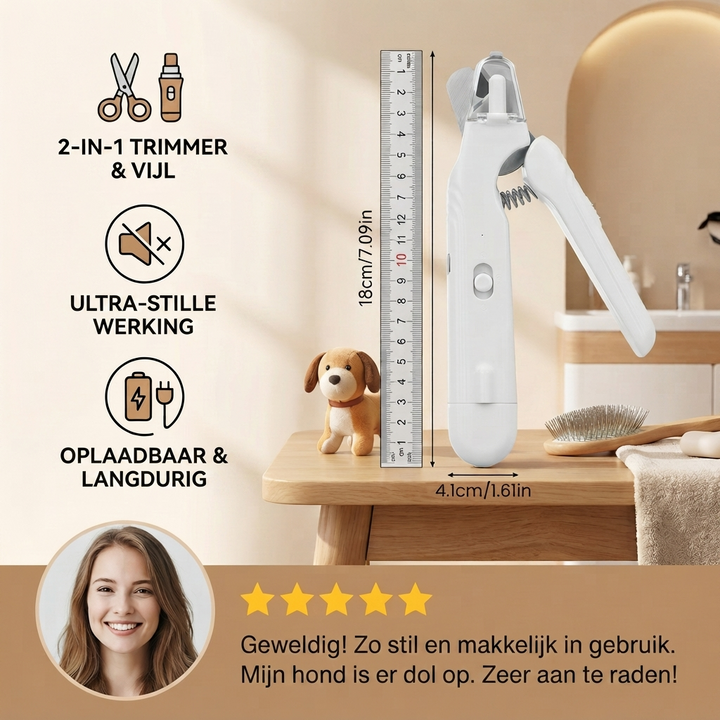 2-in-1 Professionele Honden Nagelknipper & Vijl – Ultra-Stil & Oplaadbaar