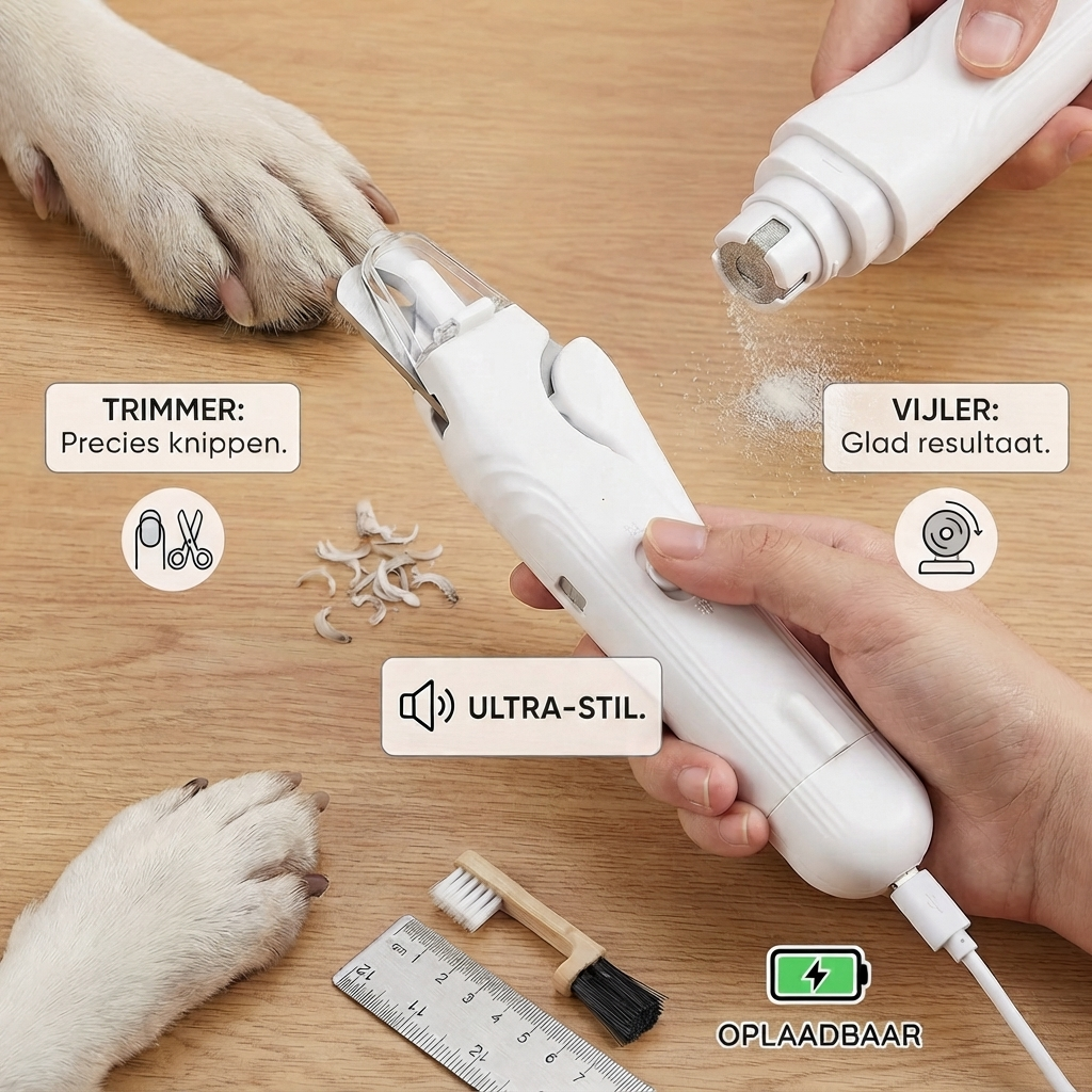 2-in-1 Professionele Honden Nagelknipper & Vijl – Ultra-Stil & Oplaadbaar