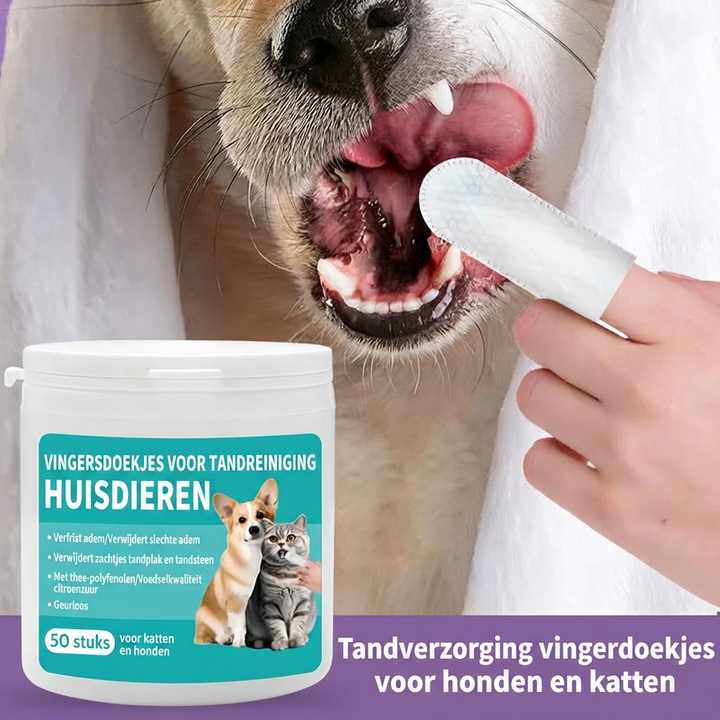Tandenreinigende Vingerdoekjes voor Huisdieren