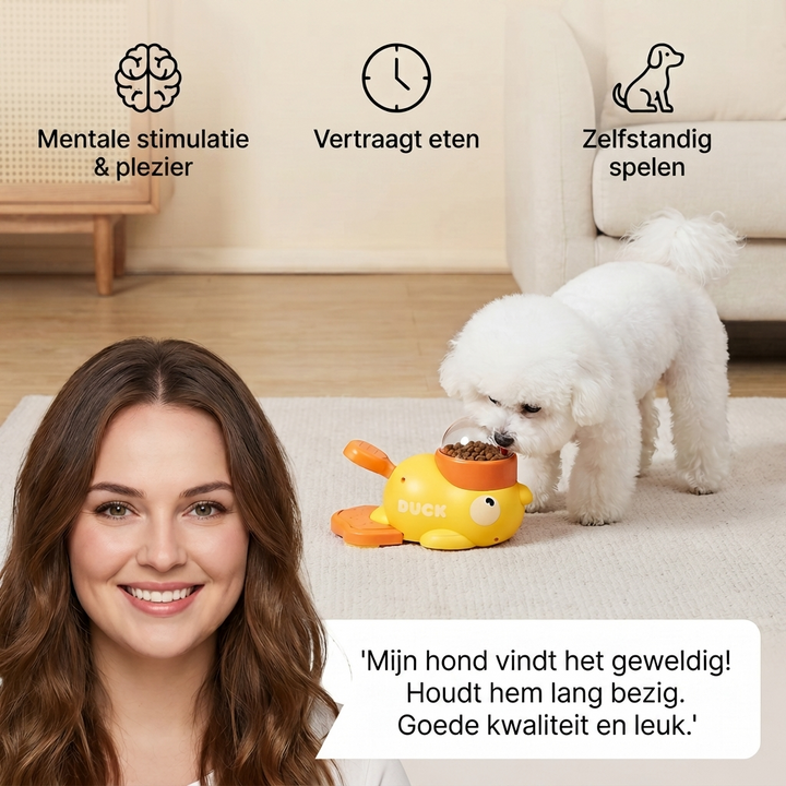 Interactieve zelfvoederdispenser voor honden
