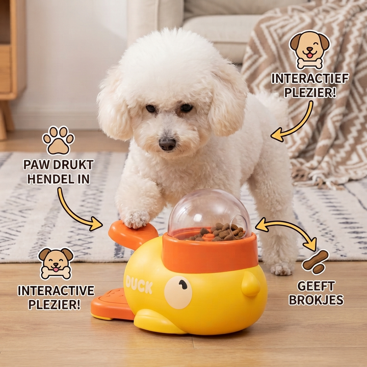Interactieve zelfvoederdispenser voor honden