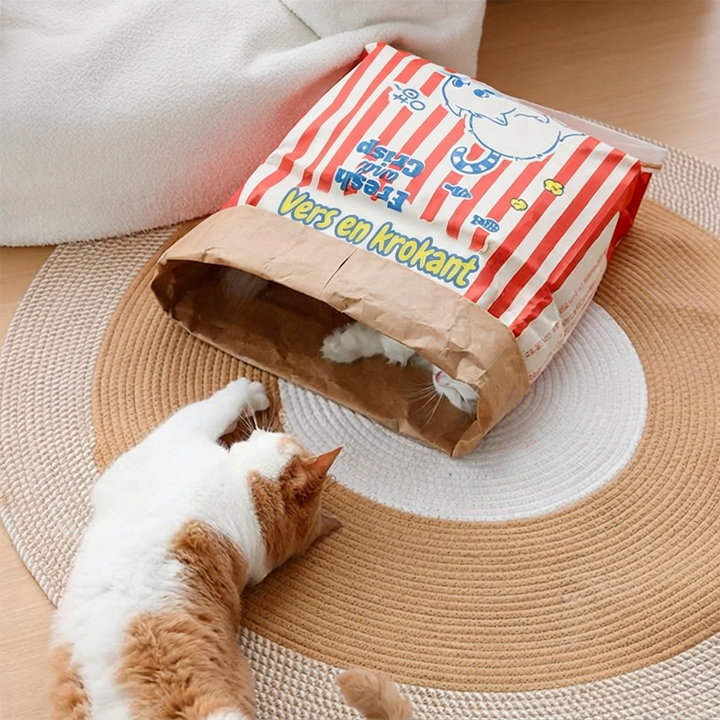 Katten Slaap & Speel Kartonnen Popcorn Zak