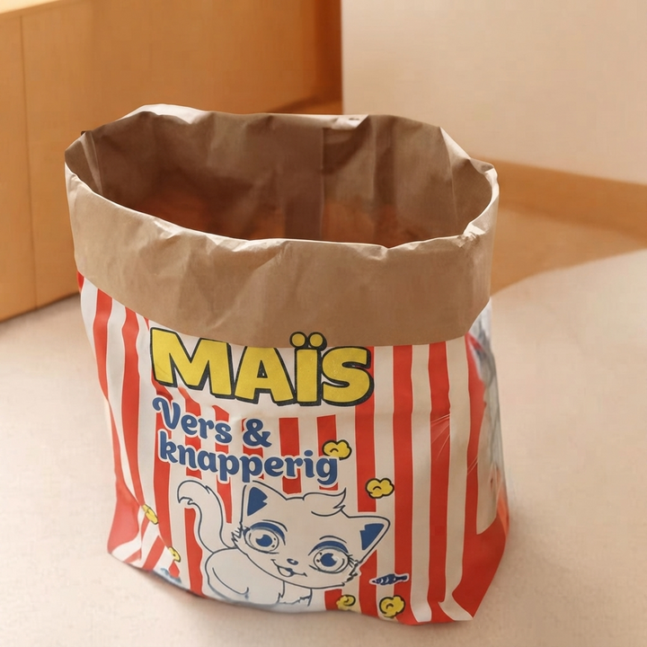 Katten Slaap & Speel Kartonnen Popcorn Zak