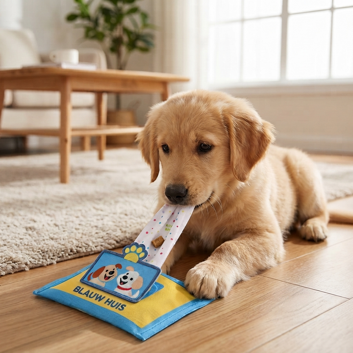 Duurzaam Snuffel Speelgoed voor Honden – Squeaky Neuswerk Puzzel met Verborgen Snackvak