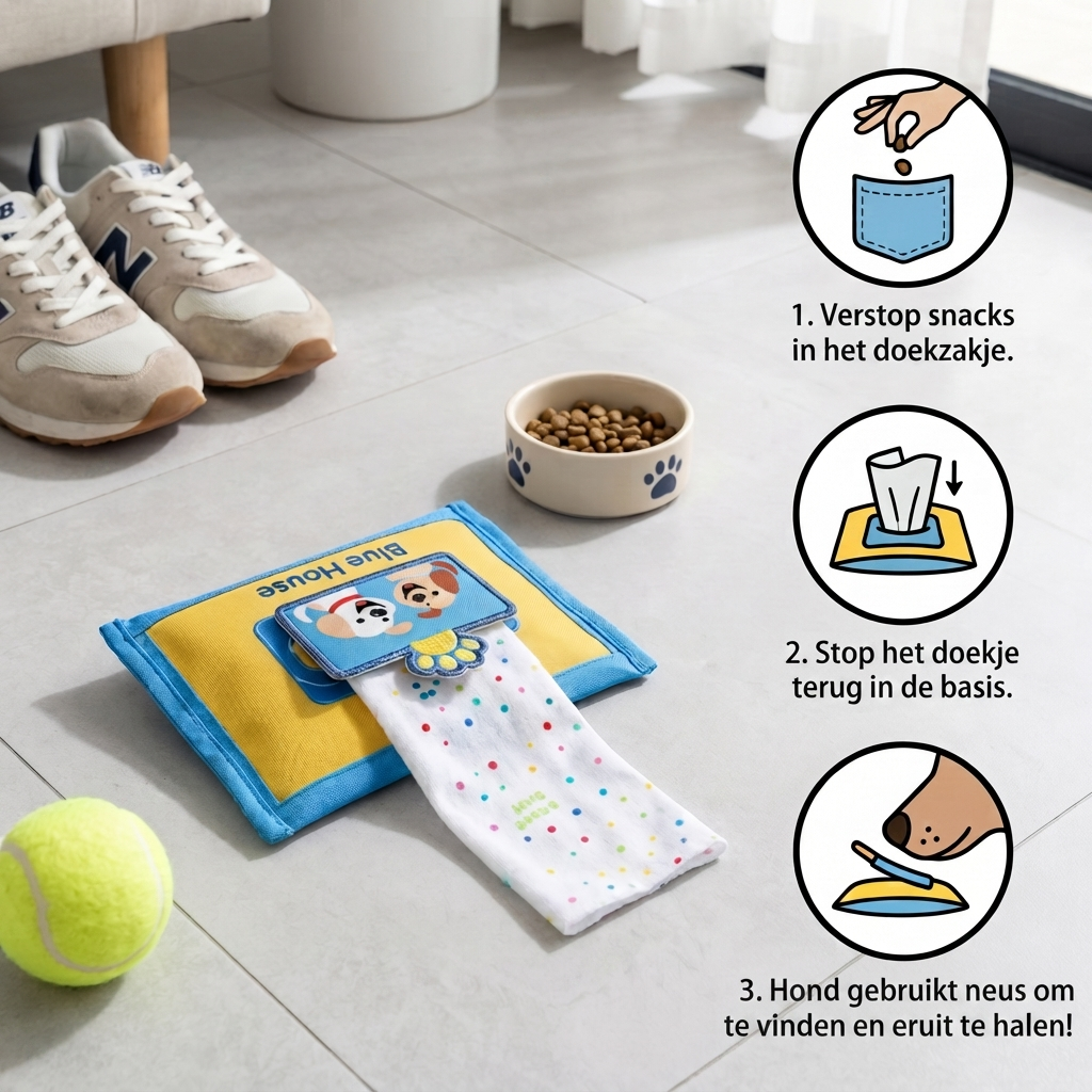 Duurzaam Snuffel Speelgoed voor Honden – Squeaky Neuswerk Puzzel met Verborgen Snackvak