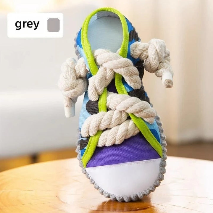 Squeaky slipper met stevige katoenen touw – tandverzorging en plezier voor honden