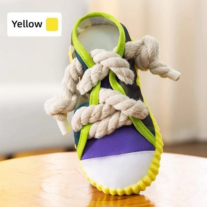 Squeaky slipper met stevige katoenen touw – tandverzorging en plezier voor honden
