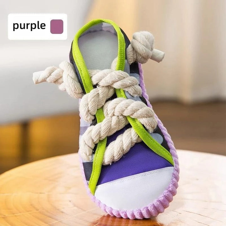 Squeaky slipper met stevige katoenen touw – tandverzorging en plezier voor honden