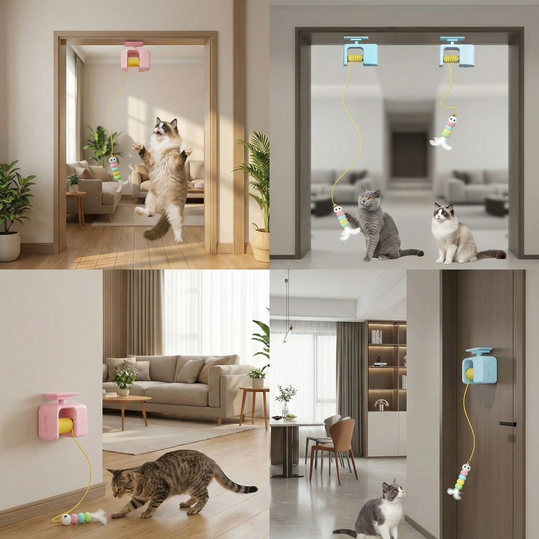 Interactief deur yo-yo kattenspeelgoed met zelfspeelfunctie